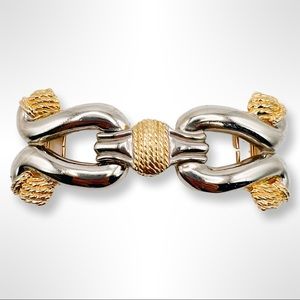 Vintage 1980’s Accessorycraft NYC Silver & Gold Equestrian Belt Buckle